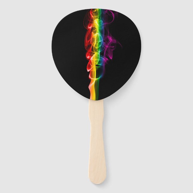 SlipperyJoe's smoke vivid rainbow-colours celebrat Hand Fan (Front)