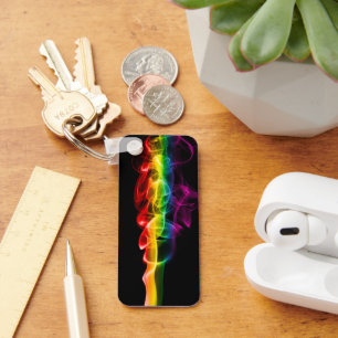 SlipperyJoe's smoke vivid rainbow-colours celebrat Key Ring