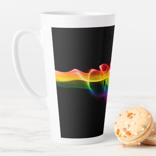 SlipperyJoe's smoke vivid rainbow-colours celebrat Latte Mug (In Situ)