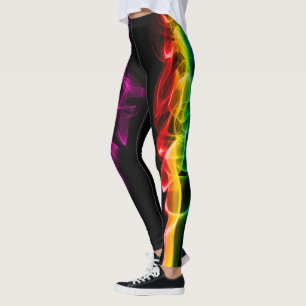 SlipperyJoe's smoke vivid rainbow-colours celebrat Leggings