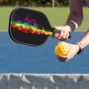 SlipperyJoe's smoke vivid rainbow-colours celebrat Pickleball Paddle