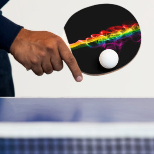 SlipperyJoe's smoke vivid rainbow-colours celebrat Ping Pong Paddle