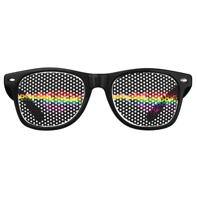 SlipperyJoe's smoke vivid rainbow-colours celebrat Retro Sunglasses (Front)