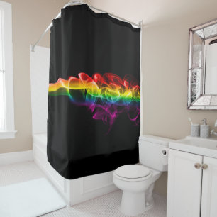 SlipperyJoe's smoke vivid rainbow-colours celebrat Shower Curtain