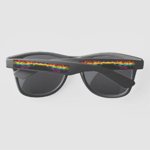 SlipperyJoe's smoke vivid rainbow-colours celebrat Sunglasses
