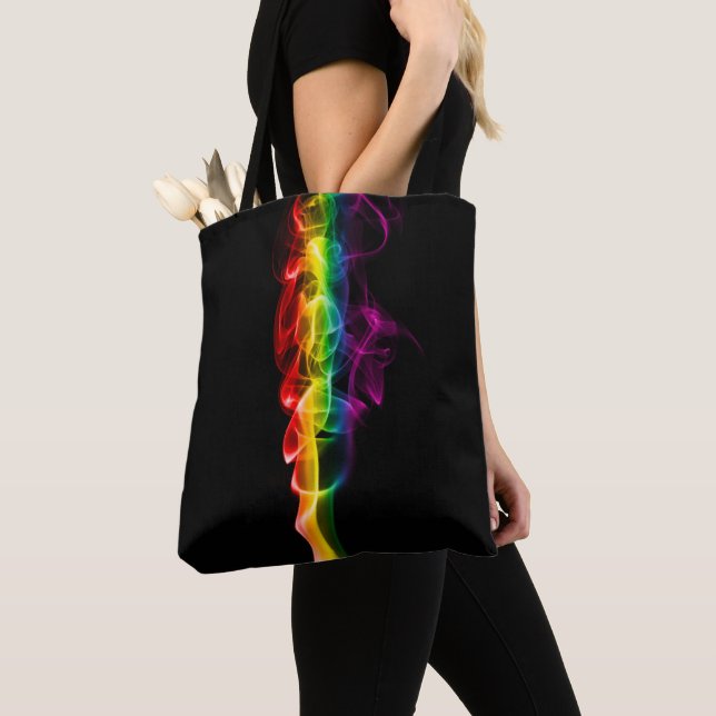 SlipperyJoe's smoke vivid rainbow-colours celebrat Tote Bag (Close Up)