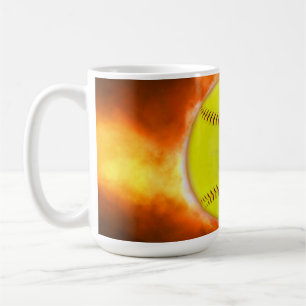 SlipperyJoe's softball on fire flames fireball ras Coffee Mug