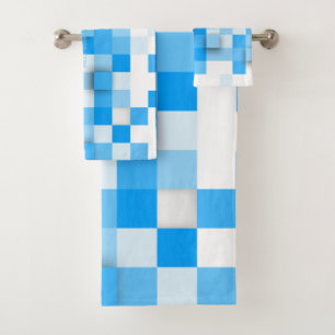 SlipperyJoe's squares artwork mosaic modern three- Bath Towel Set