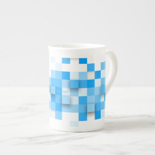 SlipperyJoe's squares artwork mosaic modern three- Bone China Mug