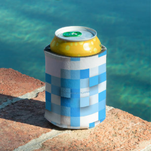 SlipperyJoe's squares artwork mosaic modern three- Can Cooler