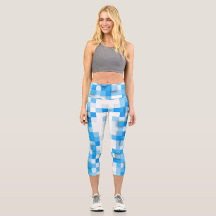 SlipperyJoe's squares artwork mosaic modern three- Capri Leggings