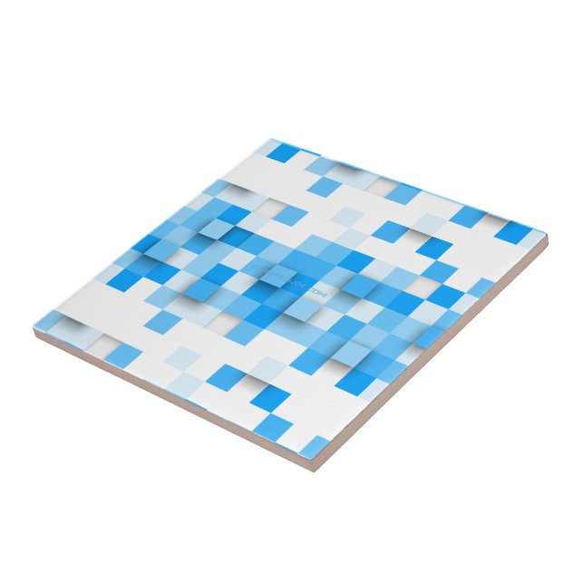 SlipperyJoe's squares artwork mosaic modern three- Ceramic Tile (Side)