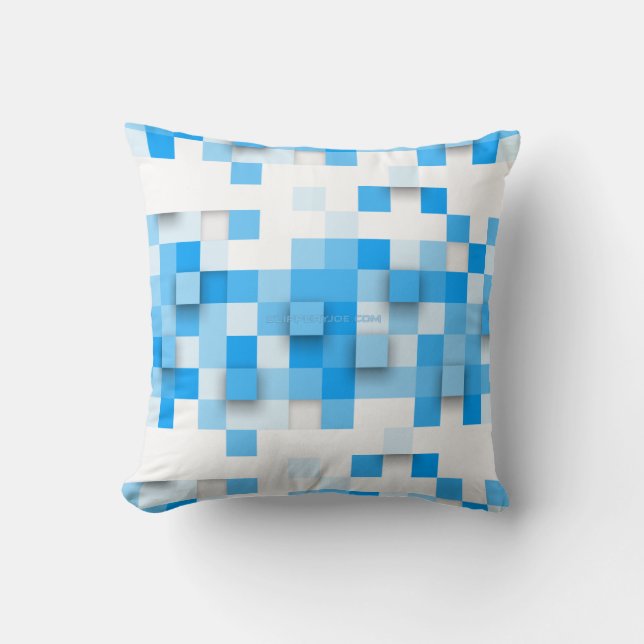 SlipperyJoe's squares artwork mosaic modern three- Cushion (Front)