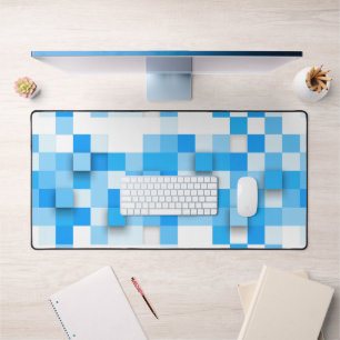 SlipperyJoe's squares artwork mosaic modern three- Desk Mat