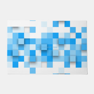 SlipperyJoe's squares artwork mosaic modern three- Doormat
