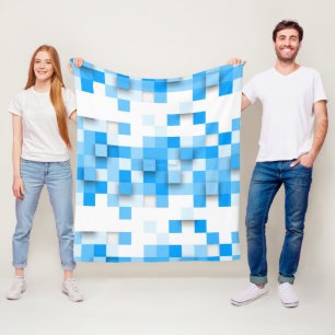 SlipperyJoe's squares artwork mosaic modern three- Fleece Blanket