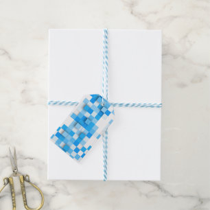 SlipperyJoe's squares artwork mosaic modern three- Gift Tags