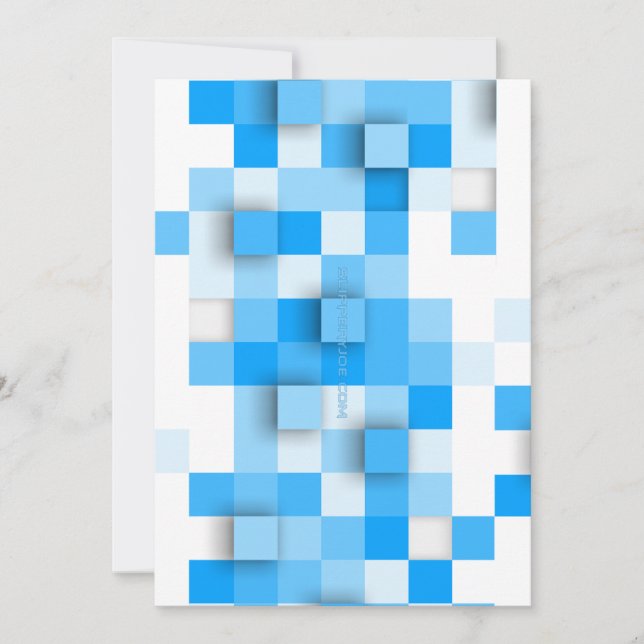 SlipperyJoe's squares artwork mosaic modern three- Holiday Card (Front)