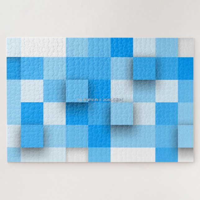 SlipperyJoe's squares artwork mosaic modern three- Jigsaw Puzzle (Horizontal)