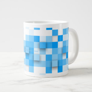 SlipperyJoe's squares artwork mosaic modern three- Large Coffee Mug