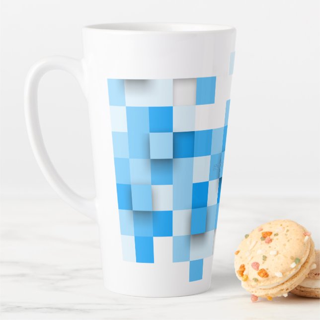 SlipperyJoe's squares artwork mosaic modern three- Latte Mug (In Situ)