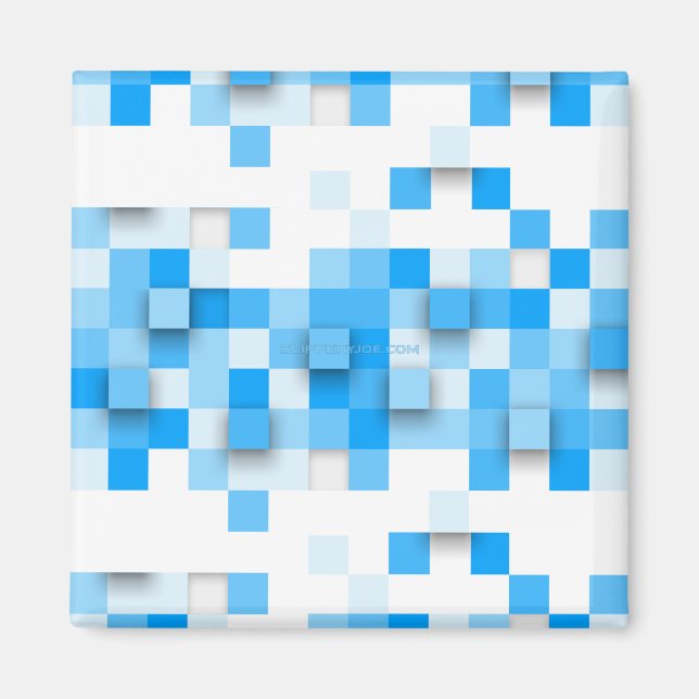 SlipperyJoe's squares artwork mosaic modern three- Magnet (Front)