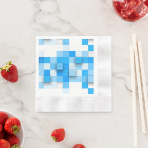 SlipperyJoe's squares artwork mosaic modern three- Napkin
