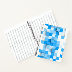 SlipperyJoe's squares artwork mosaic modern three- Notebook