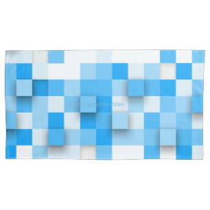 SlipperyJoe's squares artwork mosaic modern three- Pillowcase
