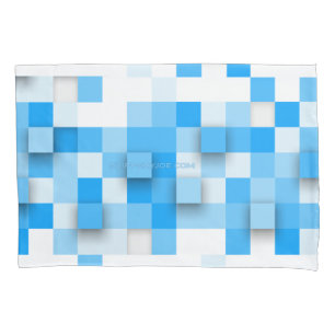 SlipperyJoe's squares artwork mosaic modern three- Pillowcase