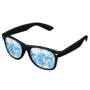 SlipperyJoe's squares artwork mosaic modern three- Retro Sunglasses