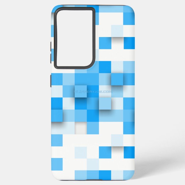 SlipperyJoe's squares artwork mosaic modern three- Samsung Galaxy S21 Ultra Case (Back)
