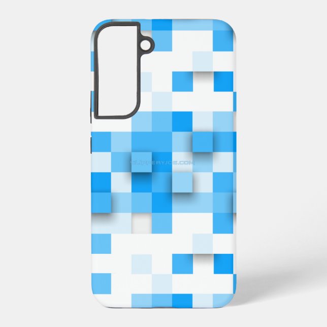 SlipperyJoe's squares artwork mosaic modern three- Samsung Galaxy S22+ Case (Back)
