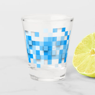 SlipperyJoe's squares artwork mosaic modern three- Shot Glass