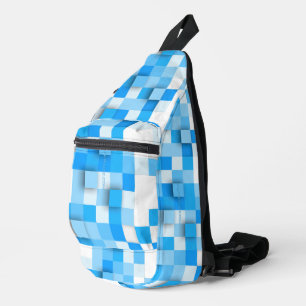SlipperyJoe's squares artwork mosaic modern three- Sling Bag