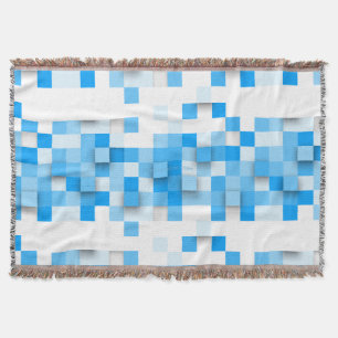 SlipperyJoe's squares artwork mosaic modern three- Throw Blanket