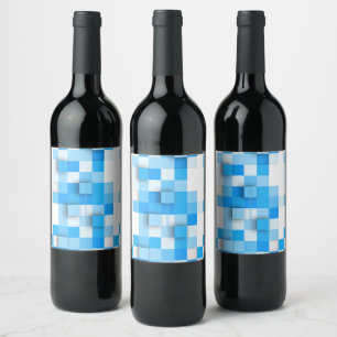 SlipperyJoe's squares artwork mosaic modern three- Wine Label