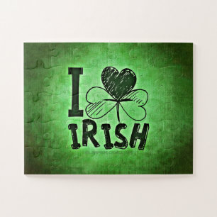 SlipperyJoe's St. Patrick's Day Irish three-leaf c Jigsaw Puzzle
