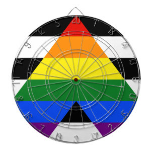 SlipperyJoe's Straight Ally Flag gay gifts LGBTQIA Dartboard