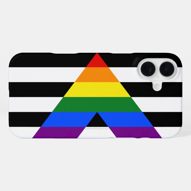 SlipperyJoe's Straight Ally Flag gay gifts LGBTQIA iPhone Case (Back Horizontal)