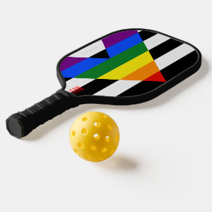 SlipperyJoe's Straight Ally Flag gay gifts LGBTQIA Pickleball Paddle