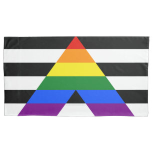SlipperyJoe's Straight Ally Flag gay gifts LGBTQIA Pillowcase