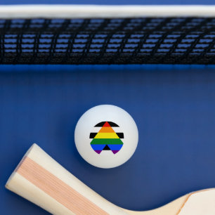 SlipperyJoe's Straight Ally Flag gay gifts LGBTQIA Ping Pong Ball