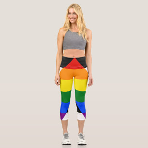 SlipperyJoe's straight ally flag smooth rainbow gr Capri Leggings