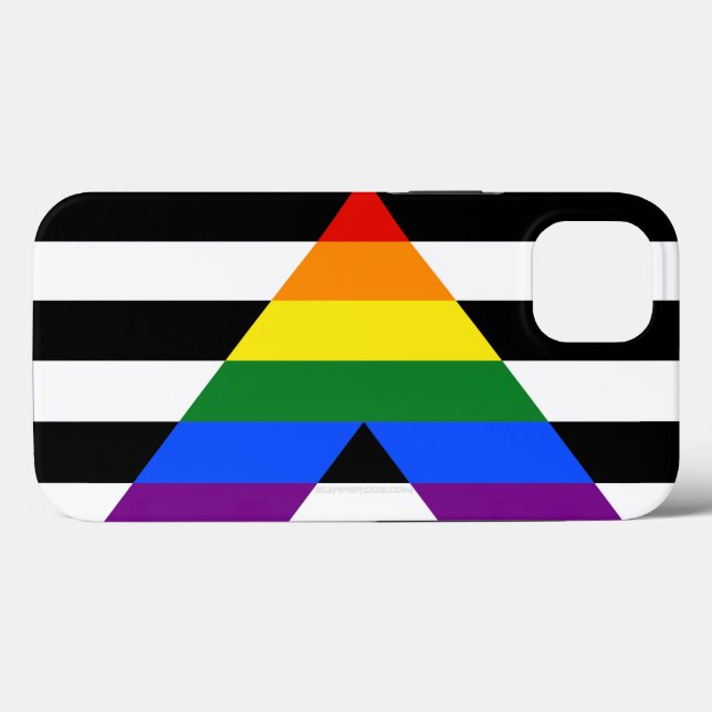 SlipperyJoe's straight ally flag smooth rainbow gr Case-Mate iPhone Case (Back (Horizontal))