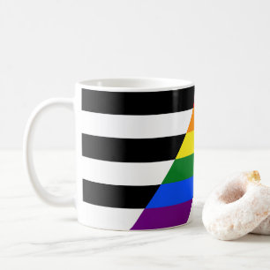 SlipperyJoe's straight ally flag smooth rainbow gr Coffee Mug