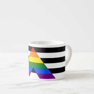 SlipperyJoe's straight ally flag smooth rainbow gr Espresso Cup