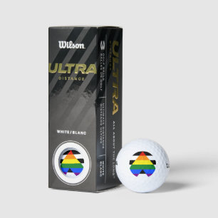 SlipperyJoe's straight ally flag smooth rainbow gr Golf Balls