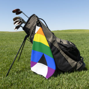 SlipperyJoe's straight ally flag smooth rainbow gr Golf Towel