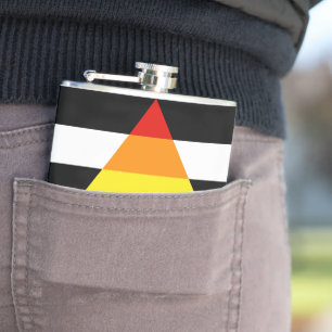 SlipperyJoe's straight ally flag smooth rainbow gr Hip Flask